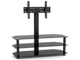 3-Tier Corner-Notched  Media Console With Tv Bracket